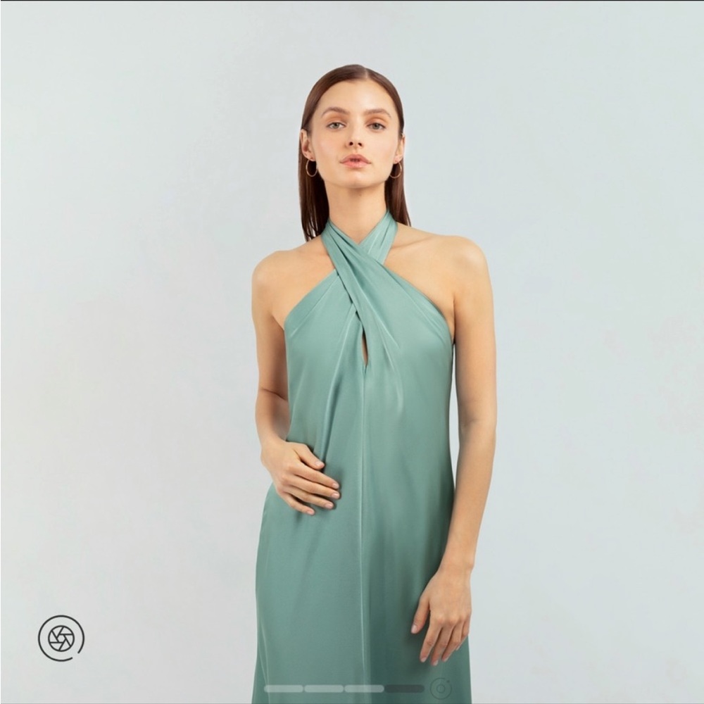 Fame and partners Patton halter dress size 0 in sage green